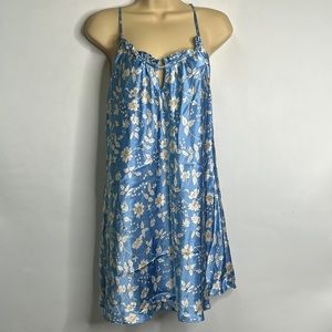 Oscar de la Renta silky floral ruffle sleepwear nightgown